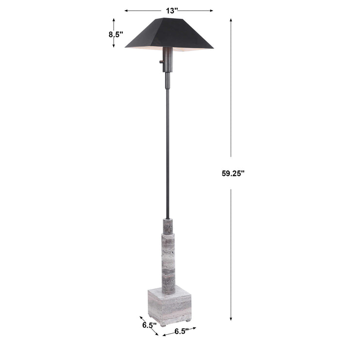 Telescope - Buffet Lamp - Gray Travertine/Bronze