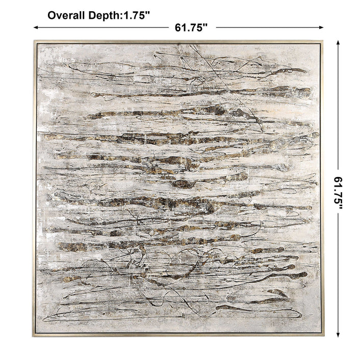 Scribbles - Hand Painted Canvas - Black / Brown / Gray