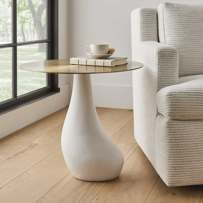 Ghost - Accent Table - Brass / White