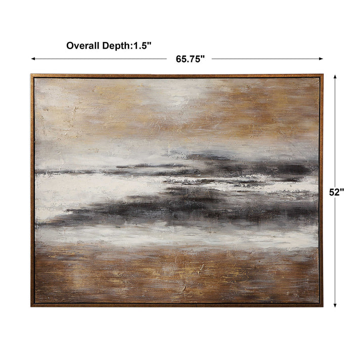 Moonlight - Hand Painted Canvas - Black / Bronze / Gold