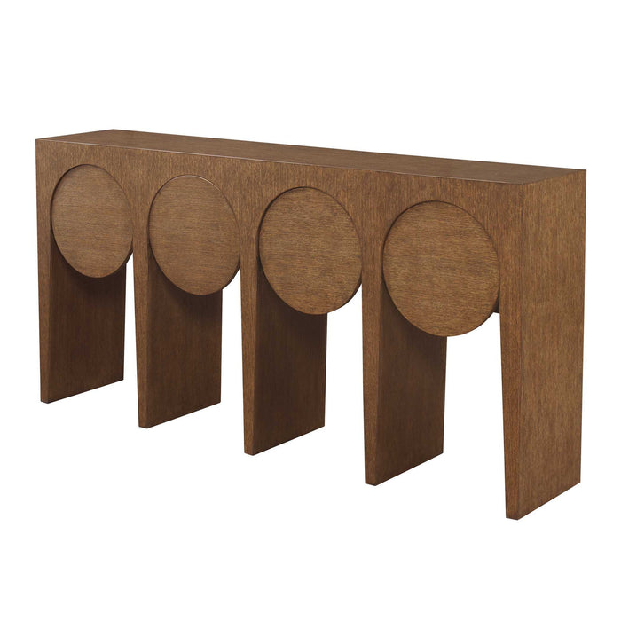 Full Circle - Console Table - Woodtone / Brass