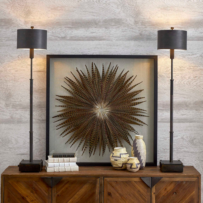 Feather Burst - Shadow Box - Black / Brown