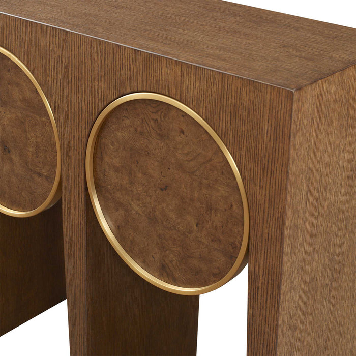 Full Circle - Console Table - Woodtone / Brass