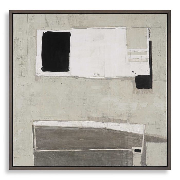 Accentuate The Positive - Framed Canvas - Black / Brown / Gray