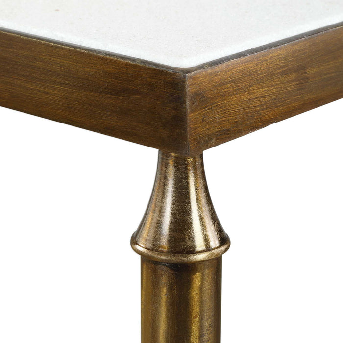Brooklyn - Side Table - Brass / White