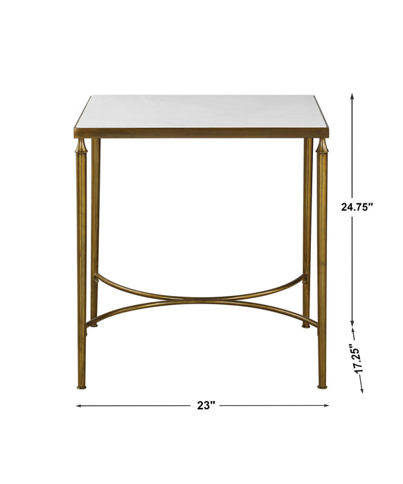 Brooklyn - Side Table - Brass / White