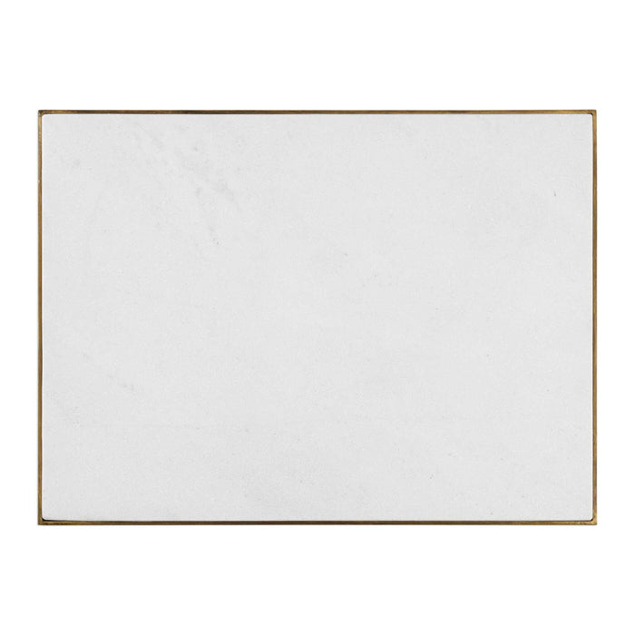 Brooklyn - Side Table - Brass / White