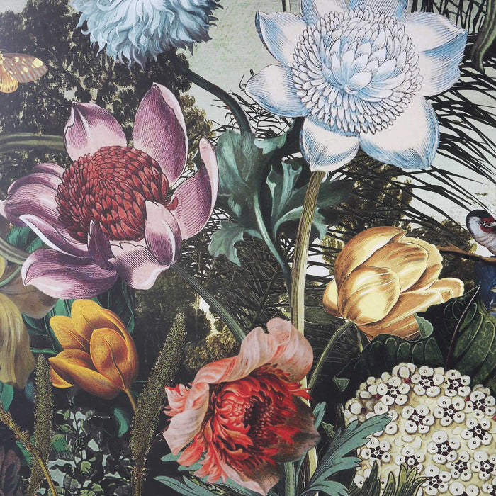 Tranquil Garden Fantasy - Framed Print - Blue / Gold / Gray