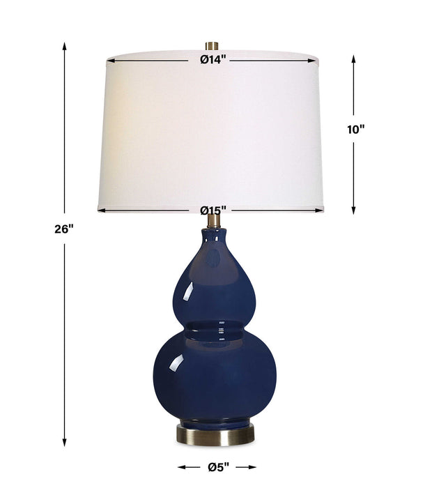 Ceramic Table Lamp - Dark Blue