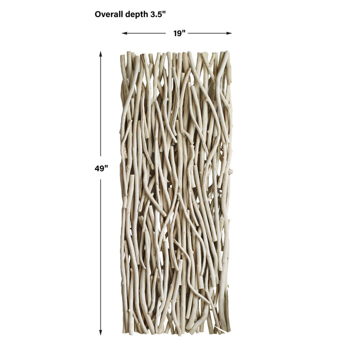 Gathered Teak - Bleached Wood Wall Decor - Beige