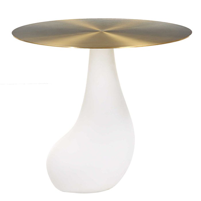 Ghost - Accent Table - Brass / White