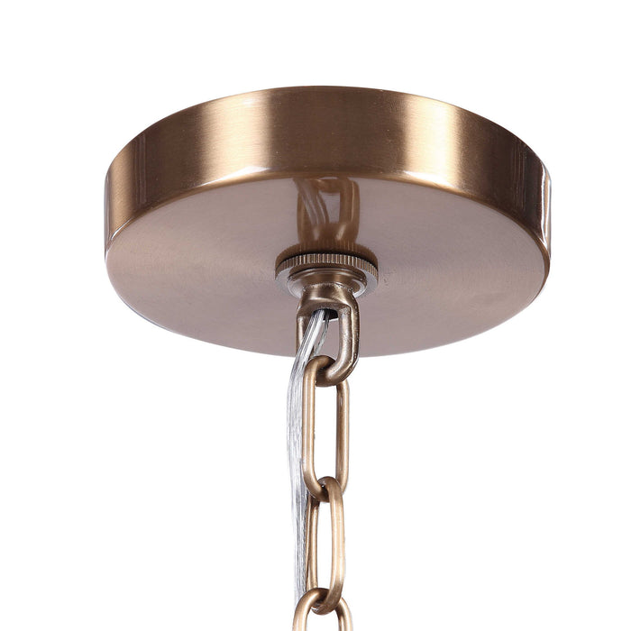 Golden Iridescent Pendant, 3 Light Pendant - Brass / Bronze / Gold