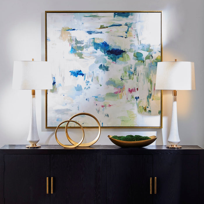 Abstract Reflections - Framed Canvas - Gray