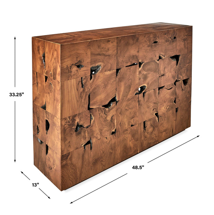 Teak Tac Toe - Console Table