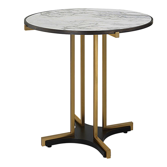 Resplendent - Bistro/Hall Table - Black / Brass / White