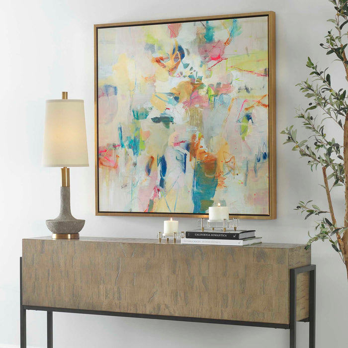 Party Time - Framed Abstract Art - Beige