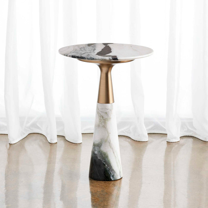 Panda - Accent Table - Black / Brass / White