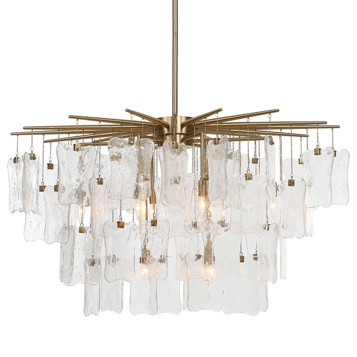 Seeded Shield - 8 Light Chandelier