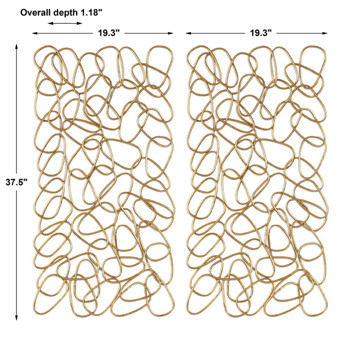 In The Loop - Wall Art (Set of 2) - Gold