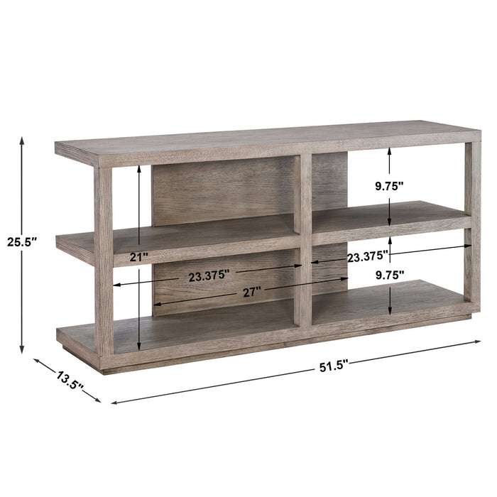 Haven - Long Sofa Table - Gray / Woodtone