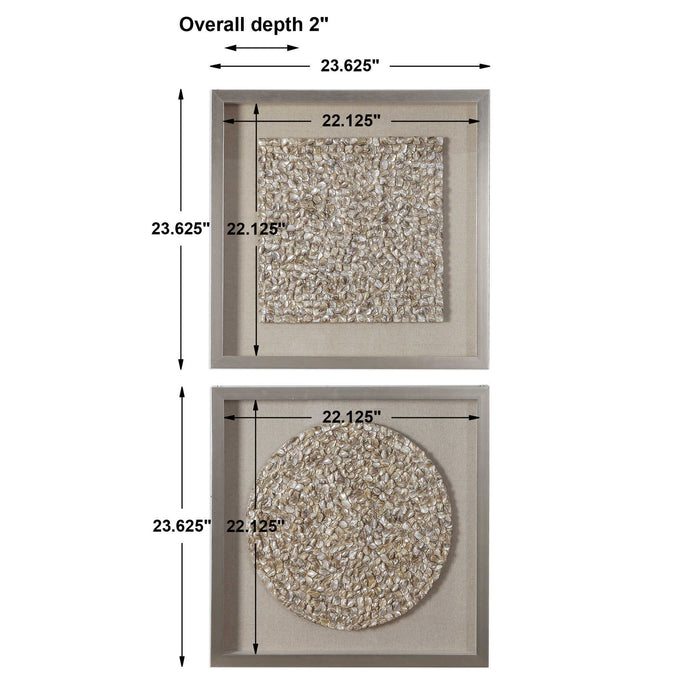 Arline - Shadow Boxes (Set of 2) - Brown / Silver / White