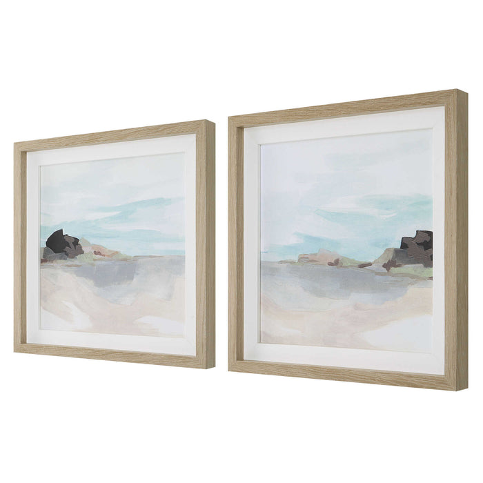 Glacial Coast - Framed Prints (Set of 2) - Light Brown