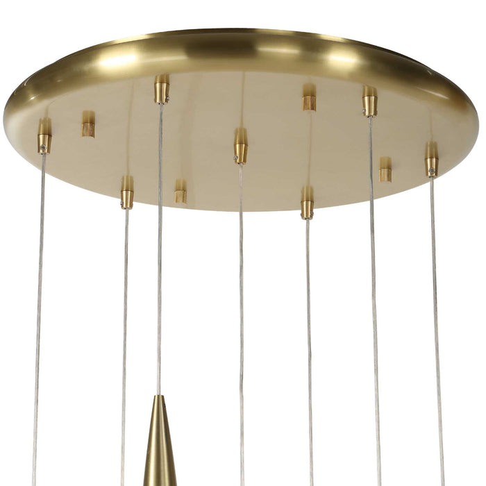 Deluge - 7 Light LED Pendant - Brass
