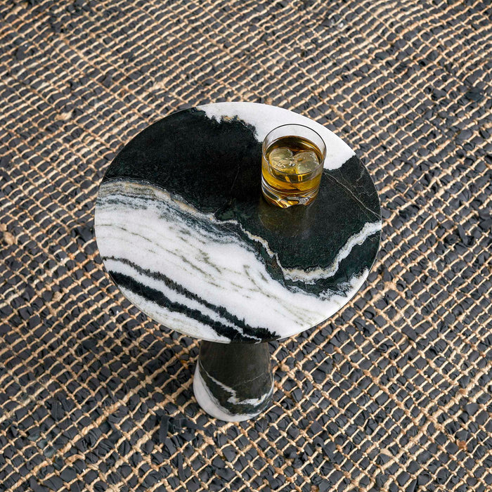 Panda - Accent Table - Black / Brass / White