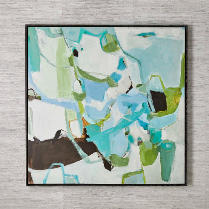 Back To You - Framed Canvas - Blue / Brown / Green