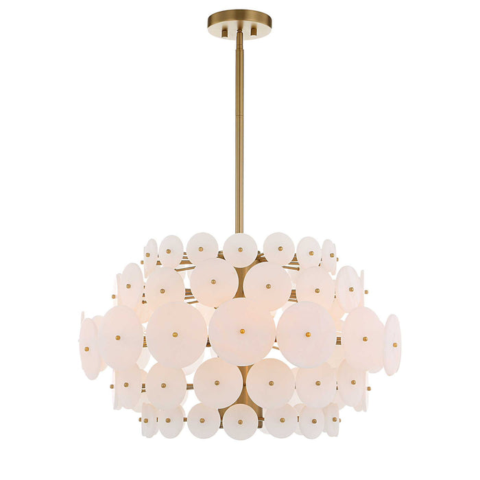 Alabaster Radiance - 8 Light Pendant - Brass