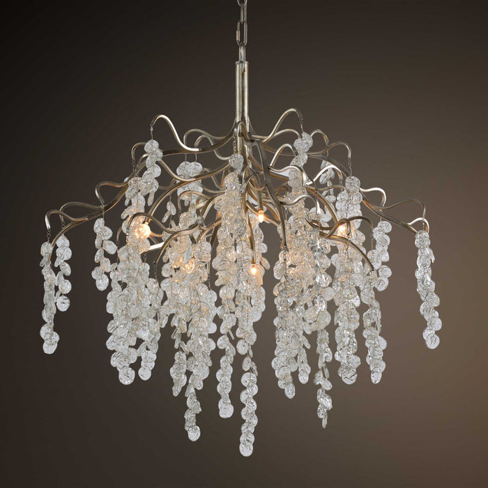 Boreas - 7 Light Chandelier - Silver / White