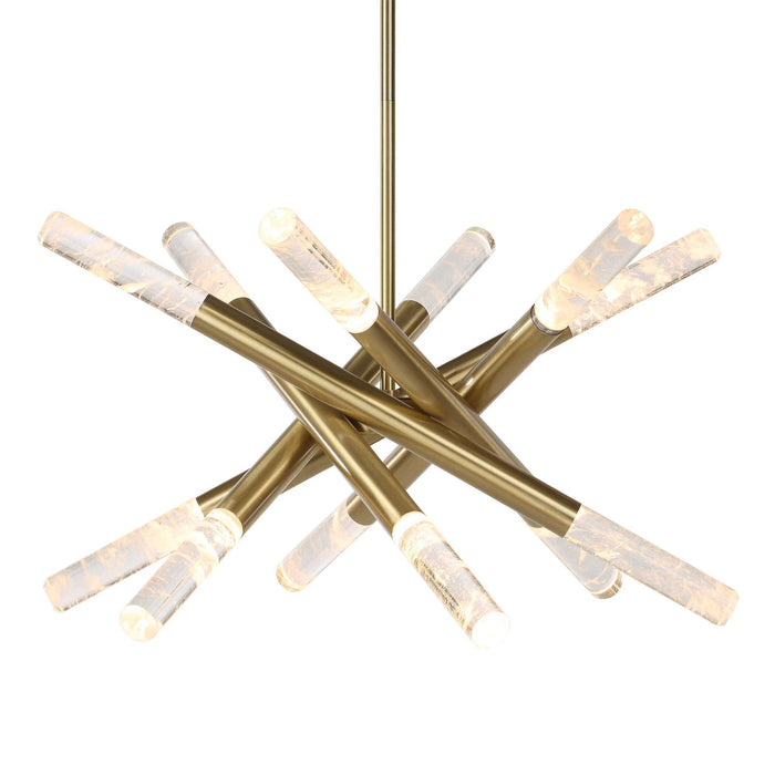 Scepter - 12 Light LED Pendant - Brass