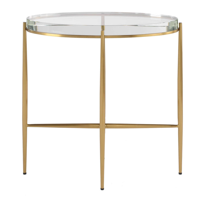 Crystal Clear - Accent Table - Brass
