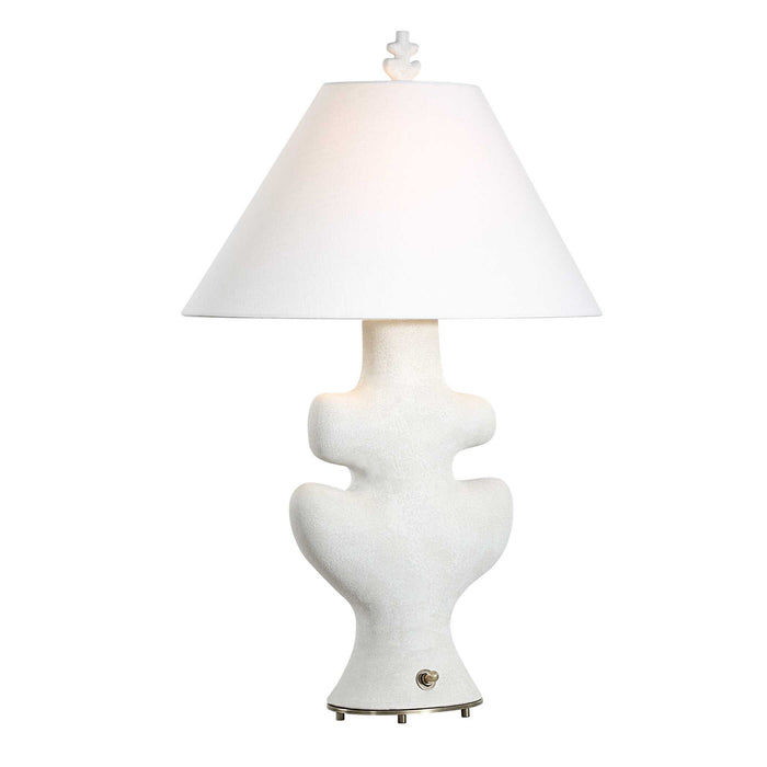 Frosted Leaf - Table Lamp - White