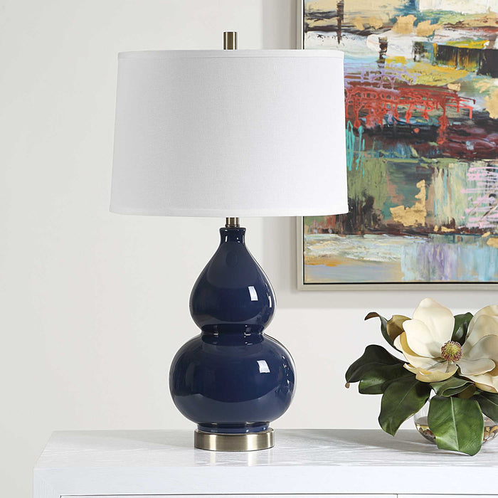 Ceramic Table Lamp - Dark Blue
