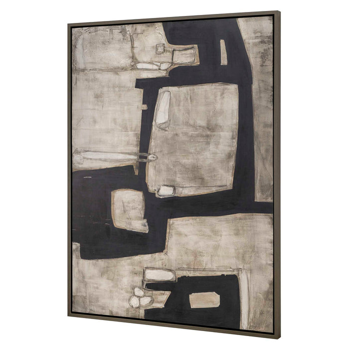 Been Around The Block - Framed Canvas - Black / Gray / White