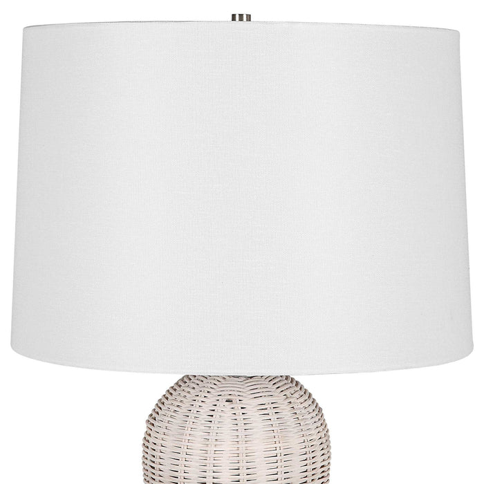 Rattan Table Lamp - White