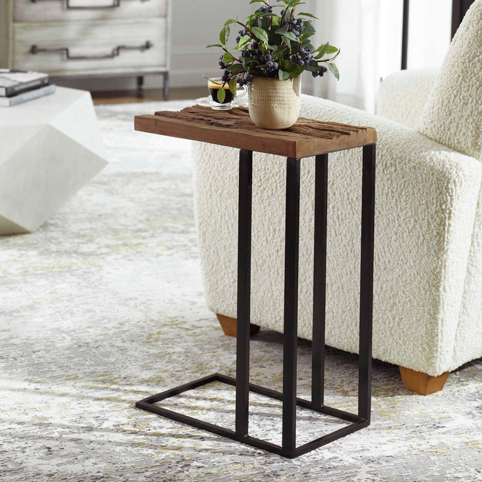 Union - Reclaimed Wood Accent Table - Dark Brown