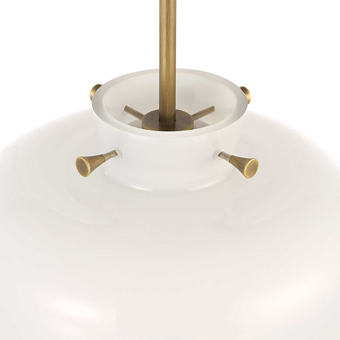 Opalescence - 1 Light Pendant - Brass / White