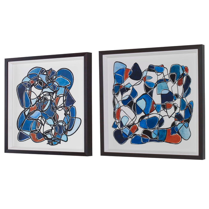 Congregation - Framed Prints (Set of 2) - Blue / Red / White