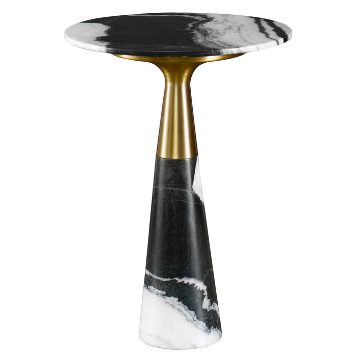 Panda - Accent Table - Black / Brass / White