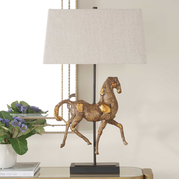 Table Lamp - Aged Brown / Black