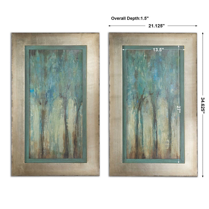Whispering Wind - Framed Art (Set of 2) - Blue