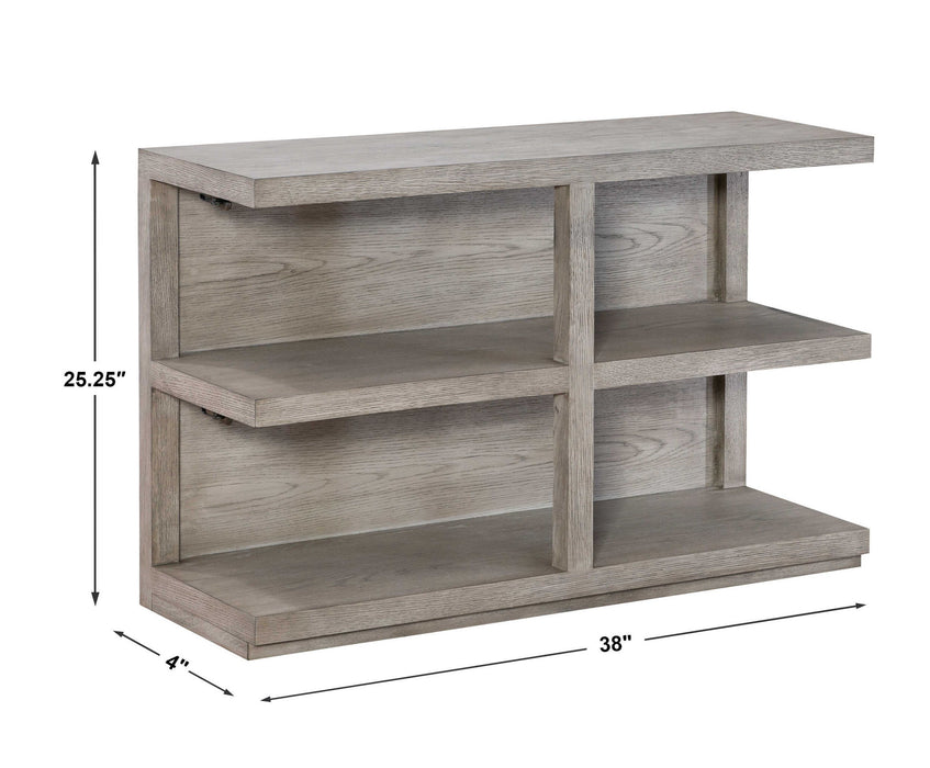 Haven - Short Sofa Table - Gray / Woodtone