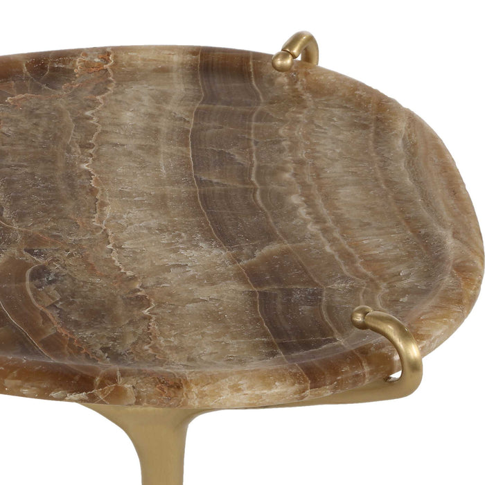 Sure Footed - Accent Table - Brass / Brown