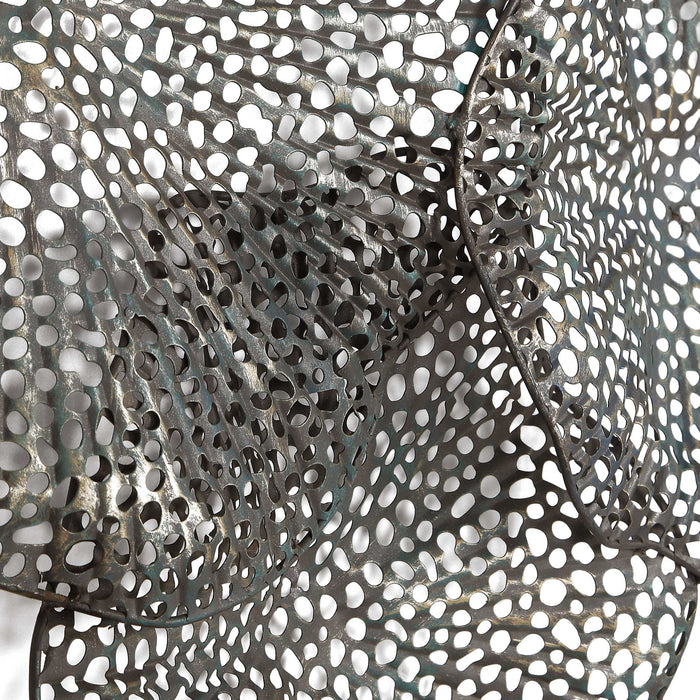 Ripley - Metal Leaf Wall Art - Pearl Silver