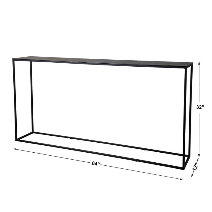 Coreene - Large Industrial Console Table - Black