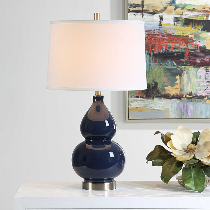 Ceramic Table Lamp - Dark Blue
