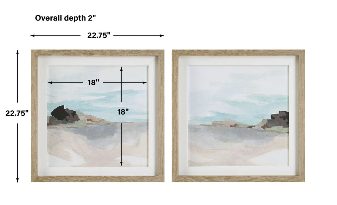 Glacial Coast - Framed Prints (Set of 2) - Light Brown