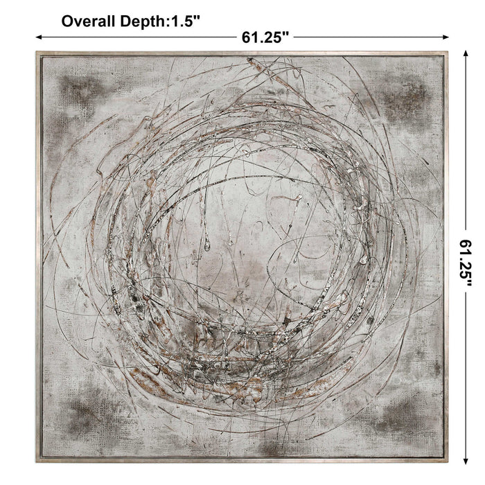 Graffiti - Hand Painted Canvas - Gray / White